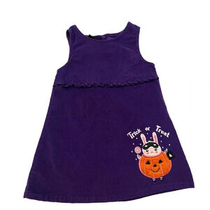 Holiday Editions Purple Corduroy Appliqué Halloween Dress